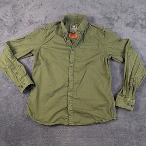 Men's G-Star Army Shirt Long Sleeve Green Cotton Size L
